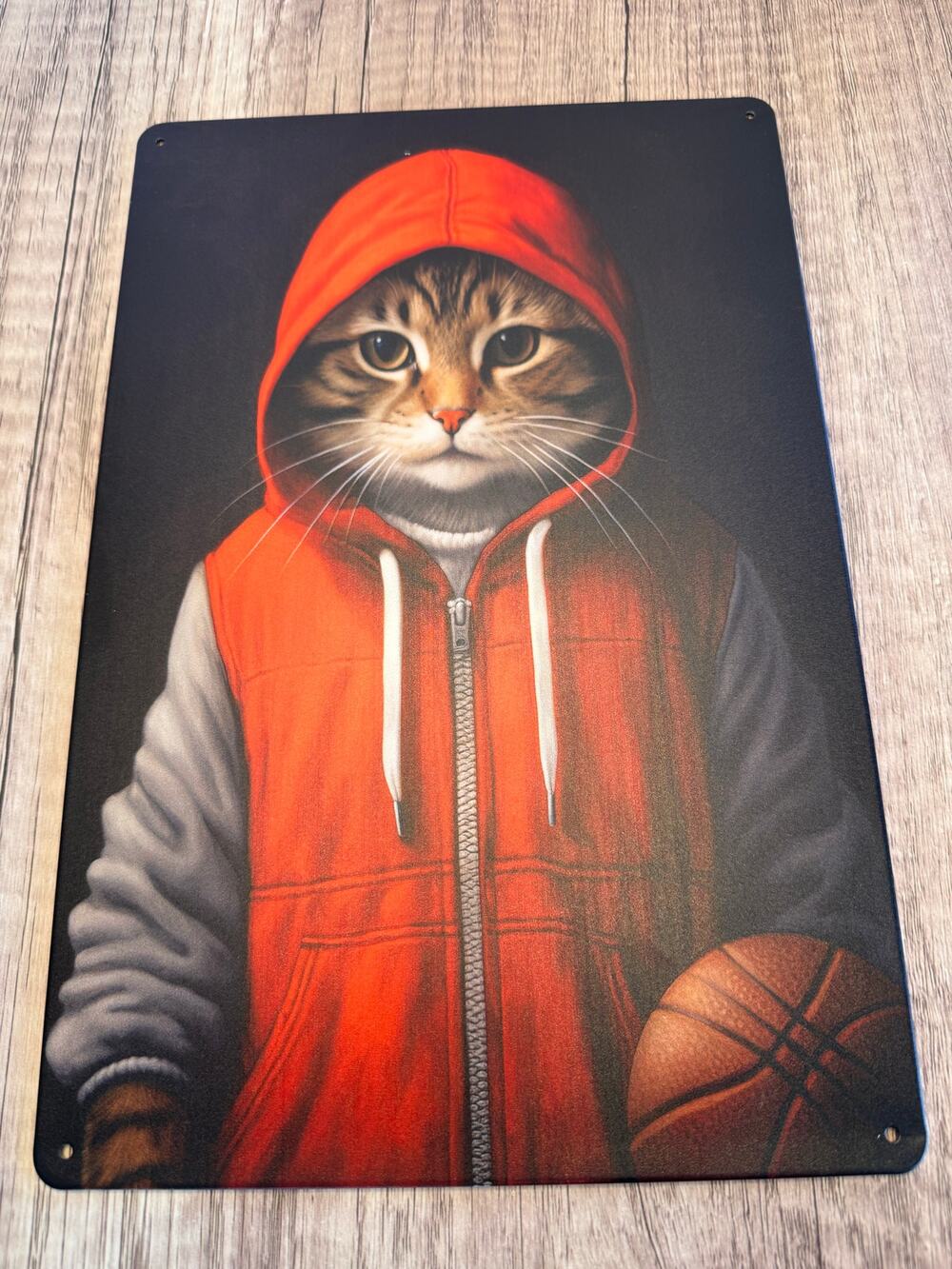 Basketball Kitty Metal Sign Cute Cat Sports Cat Metal Home Decor NEW! FAST SHIP